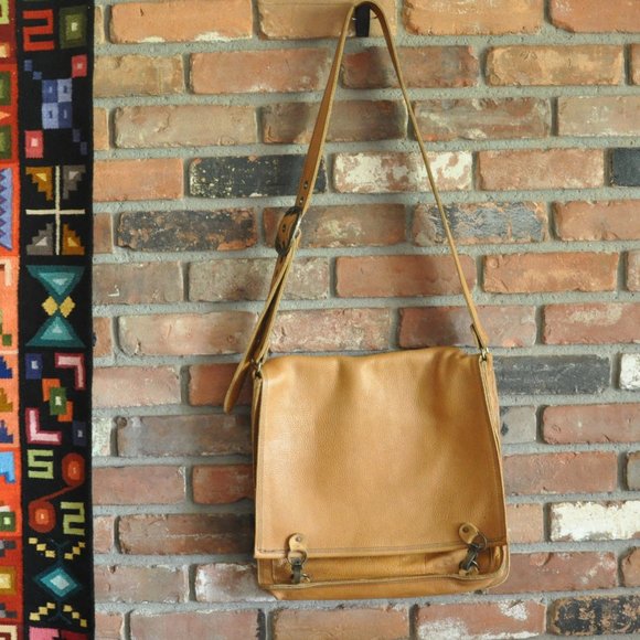 Earth Nynja Natural Leather Heavy Duty Crossbody Messenger Bag Lrg - Picture 2 of 12